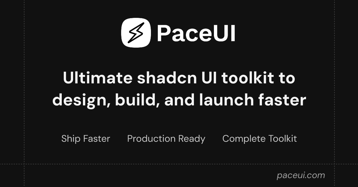 PaceUI: Production-Ready Shadcn Blocks, Components & Templates